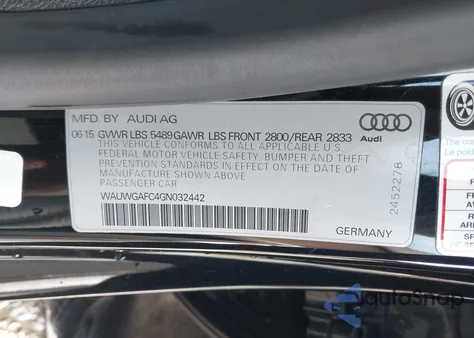 2016 Audi A7 3.0T Premium Plus z USA, uszkodzony, nr VIN WAUWGAFC4GN032442